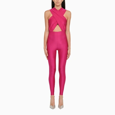 The Andamane Hola Shiny Stretch Lycra Jumpsuit In Multicolour