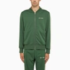 PALM ANGELS PALM ANGELS | FOREST GREEN SPORTS SWEATSHIRT WITH ZIP