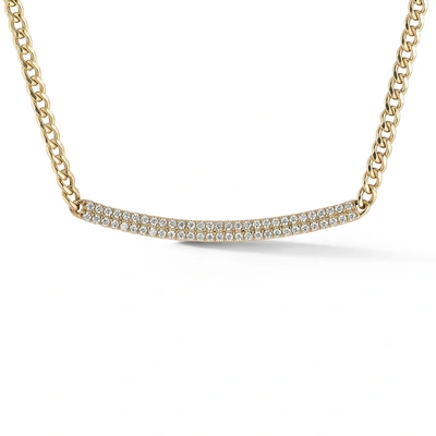Dana Rebecca Designs Sylvie Rose Cuban Chain Long Bar Necklace In Yellow Gold