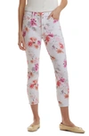 JEN7 BY 7 FOR ALL MANKIND FLORAL PRINT MID RISE ANKLE SKINNY JEANS