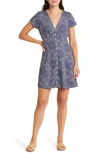 Madewell Shirred Button Front Minidress In Nighttime