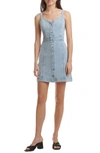 Jen7 By 7 For All Mankind Button-front Chambray Minidress In Primrose