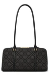 Tory Burch T Monogram Small Marshmallow Leather Satchel In Black