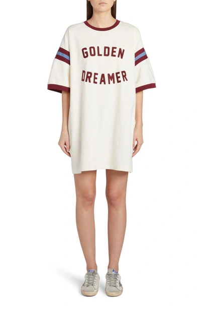 Golden Goose Slogan-print Cotton T-shirt Dress In White | ModeSens