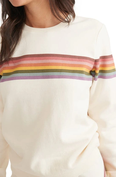 MARINE LAYER ANYTIME RAINBOW STRIPE SWEATSHIRT