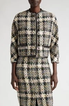 Alexander Mcqueen Hybrid Tweed Cocoon Jacket In 9101 Grey Multicolour