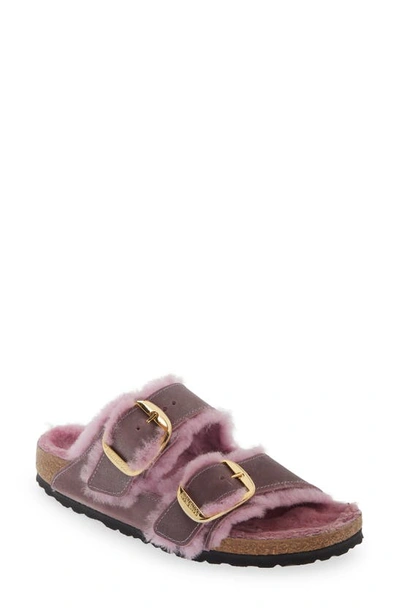Birkenstock Arizona Big Buckle Genuine Shearling Lined Sandal In Purple