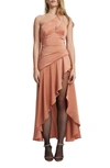 Bardot Faye One-shoulder Cutout Cocktail Dress In Burnt Rose