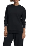 Varley Charter Side-zip Crewneck Sweatshirt In Black