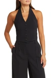 Open Edit Halter Vest In Black