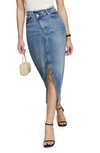 Reformation Nila Long Denim Skirt In Galway