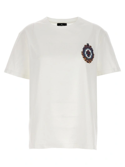 Etro Embroidery T-shirt In Azul