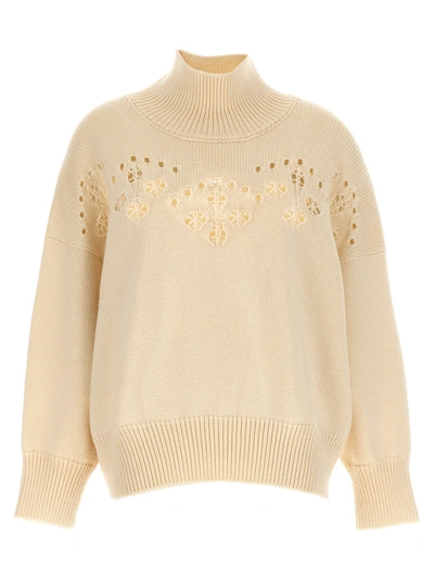 Chloé Intarsia Sweater Sweater, Cardigans White