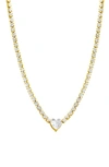 ADORNIA WATER RESISTANT CZ HEART TENNIS NECKLACE