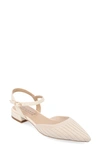Journee Collection Ansley Ankle Strap Flat In Beige