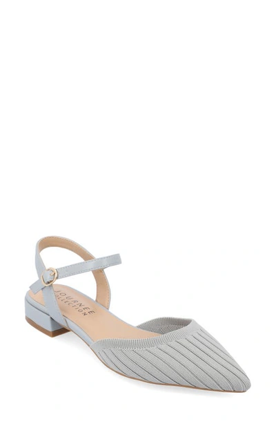 Journee Collection Ansley Ankle Strap Flat In Blue