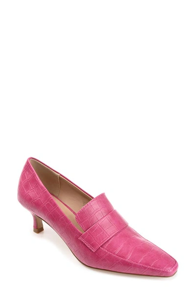 Journee Collection Women's Celina Kitten Heel Loafers In Fuchsia