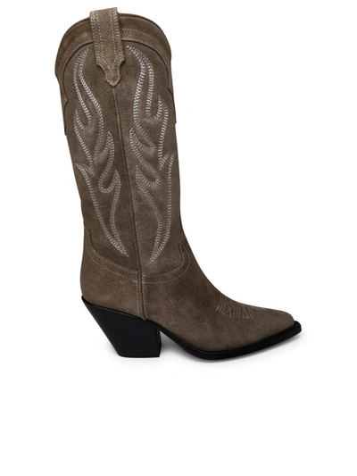 Sonora Santa Fe Khaki Suede Boots In Green