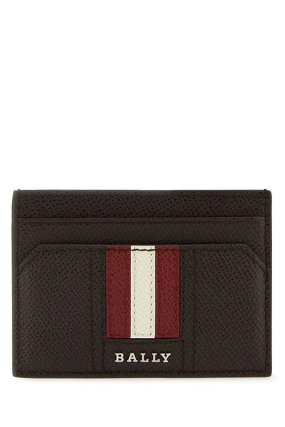 Bally Man Chocolate Leather Thar Card Holder In Brown