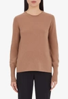Ferragamo Basic Cashmere Sweater In Beige