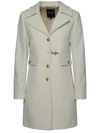 Fay Ivory Virgin Wool Blend Coat In White