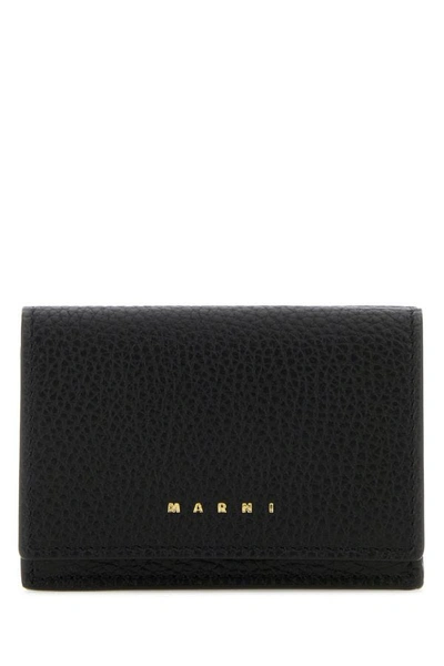 Marni Woman Black Leather Wallet
