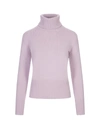 Fedeli Woman Turtleneck Lilac Size 10 Cashmere In Pink