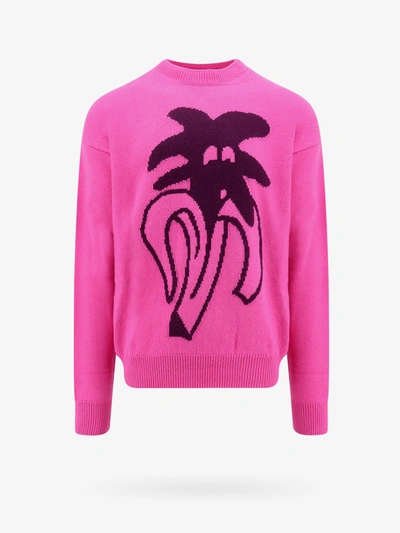 Palm Angels Jimmy Intarsia-knit Jumper In Pink