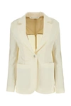 PALM ANGELS PALM ANGELS WOMAN IVORY COTTON BLEND BLAZER