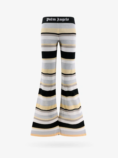 Palm Angels Striped Lurex-knit Trousers In Multicolour