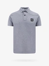 Stone Island Logo-patch Short-sleeved Polo Shirt In Gray