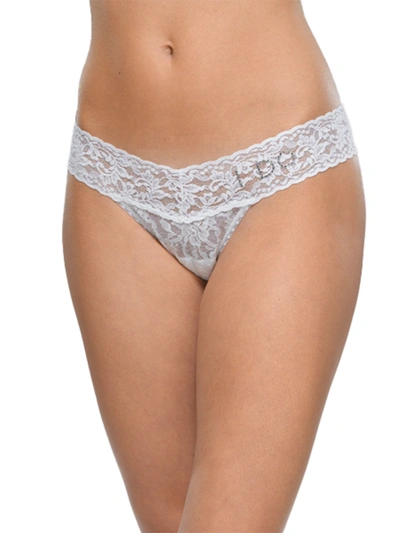 Hanky Panky I Do Crystal Signature Lace Low Rise Thong In White