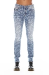 Cult Of Individuality Punk Bleached Superskinny Jeans In Leopard