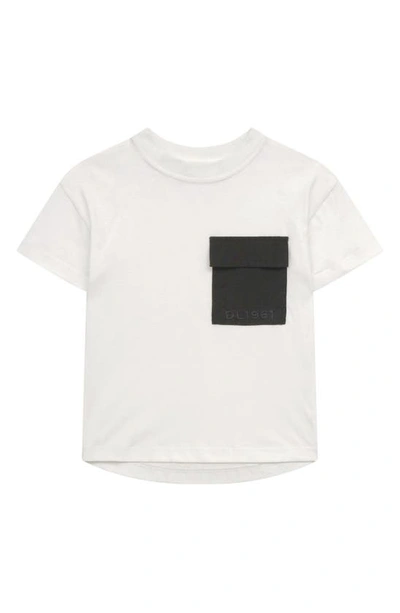 Dl1961 Kids' Cotton Jersey Pocket T-shirt In White