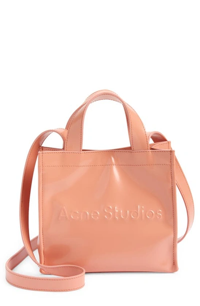 Acne Studios Mini Logo Tote Bag In Salmon Pink