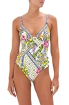 Camilla Underwire One Piece With Button Details Amalfi Amore In Multi