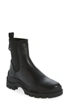 Moncler Hevea Leather Chelsea Ankle Booties In Black