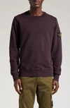 Stone Island Compass-motif Cotton Sweatshirt In Dark Burgundy