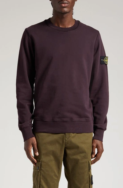 Stone Island Compass-motif Cotton Sweatshirt In Purple