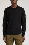 Stone Island Lightweight Wool Crew Neck Pullover In Black