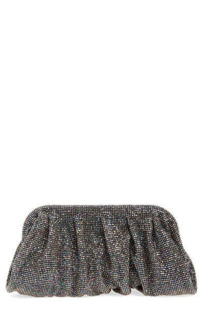 Benedetta Bruzziches La Grande Crystal Embellished Mesh Clutch In Moonraker Hematite