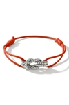 John Hardy Love Knot Blackened Sterling Silver Cord Bracelet In Silver