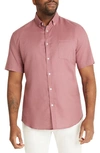 JOHNNY BIGG JOHNNY BIGG FRESNO SHORT SLEEVE LINEN & COTTON BUTTON-DOWN SHIRT