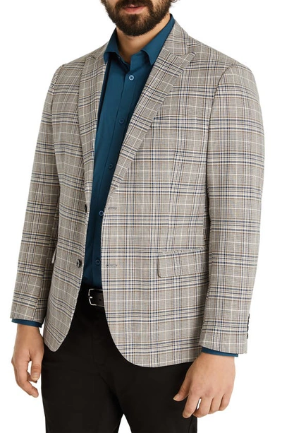 Johnny Bigg Haynes Check Blazer In Stone