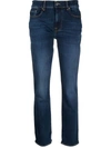 7 For All Mankind Cropped Skinny Denim Jeans In Blue