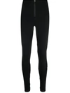 Alaïa Zip-front Leggings In Black