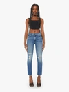 Mother The Mid Rise Dazzler Ankle Fray Weekend Warrior Jeans In Blue