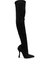 Casadei Blade 110mm Thigh-high Suede Boots In Black