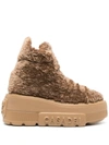 Casadei Nexus Sneakers Aus Fleece-textur In Brown