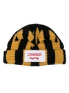 Charles Jeffrey Loverboy Chunky Ears Striped Beanie In Yellow